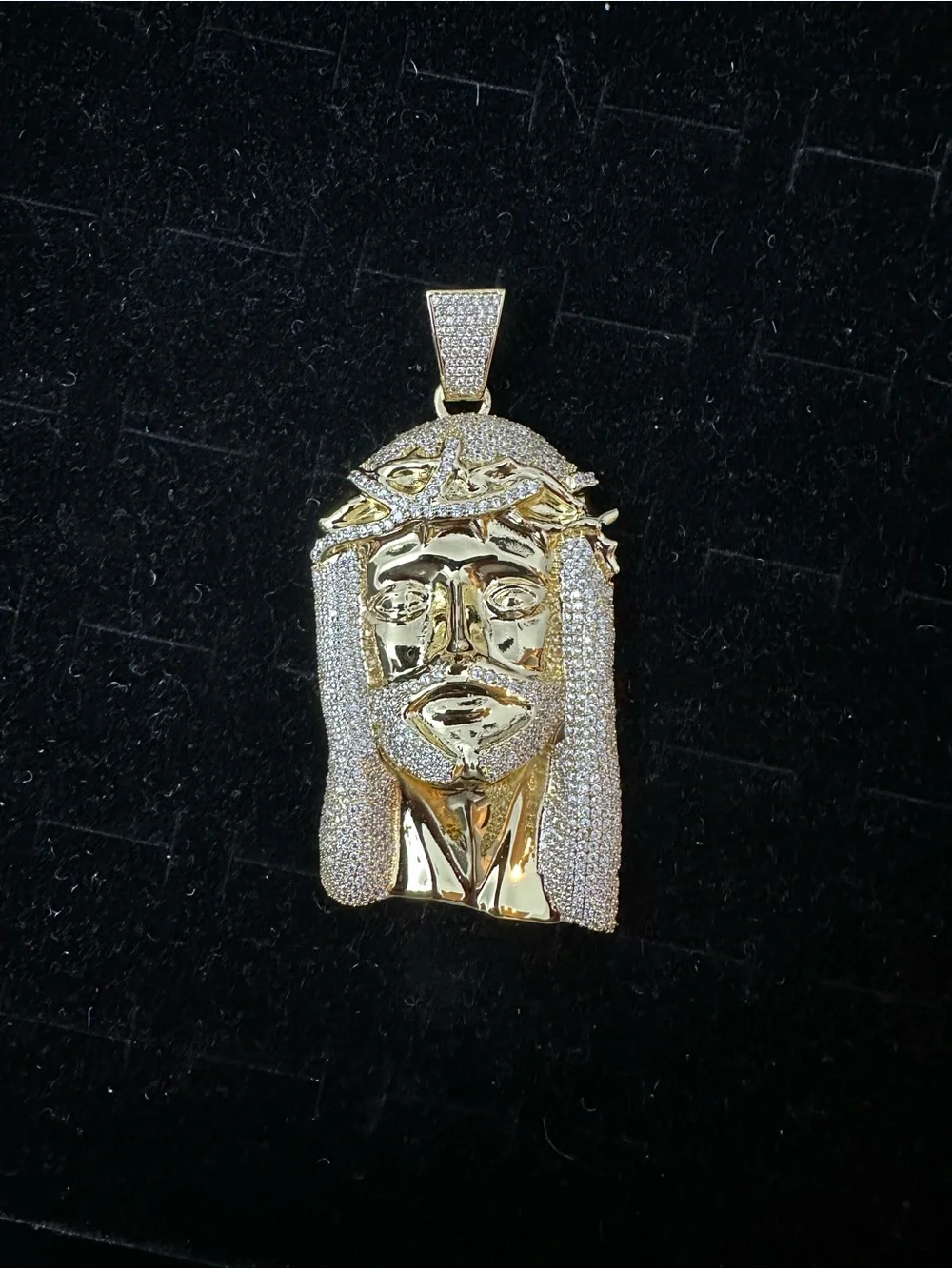 New Gold plated cz Jesus Head Pendant Charm